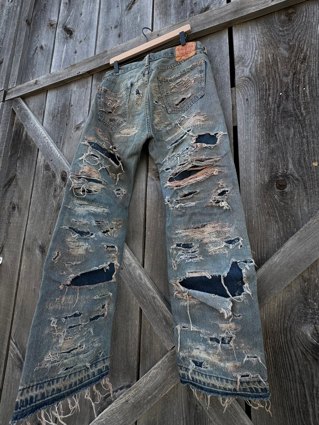 Destroyed and repaired Levi’s