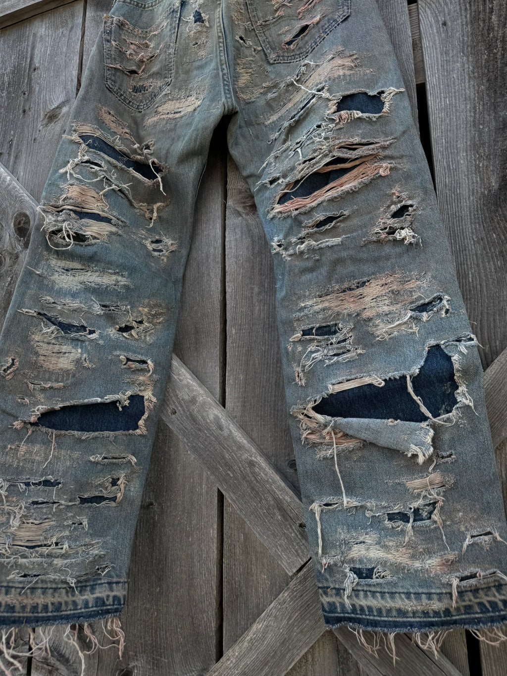 Destroyed and repaired Levi’s