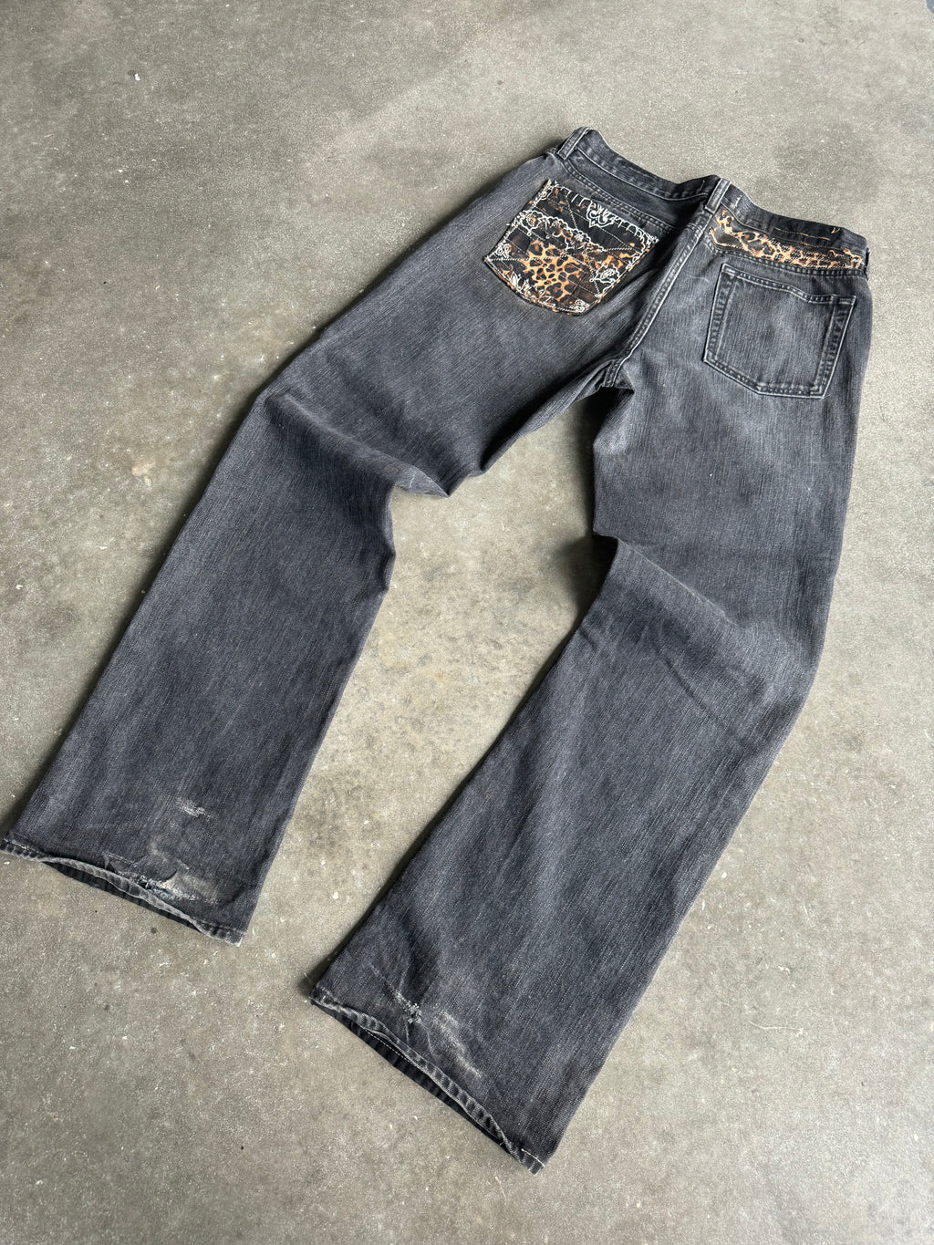 1/1 Black Leopard Jeans